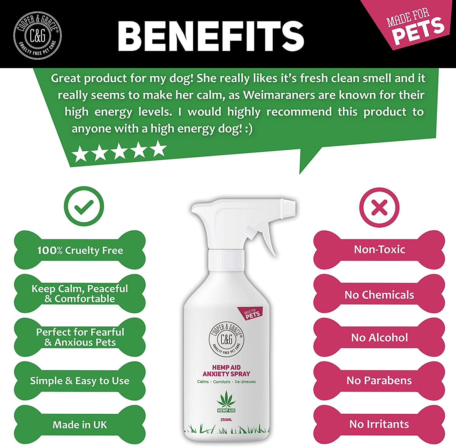 100 natural 250ml Hemp Anxiety spray behavioural aid Norfolk